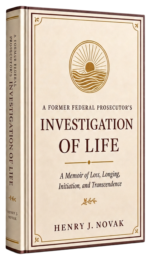 Book cover for A Former Federal Prosecutor's Investigation of Life, a memoir by Henry J. Novak
