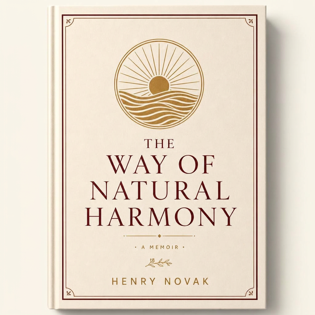 Book cover mockup for The Way of Natural Harmony, a memoir by Henry Novak
